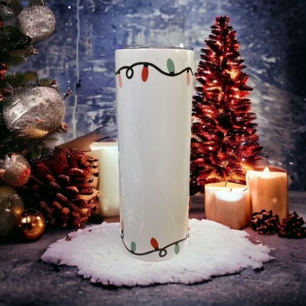 Handmade Christmas Lights Insulated Stainless Steel Tumbler 20oz Travel Cup